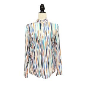 Tribal Sport Womens Medium Quarter Zip Long Sleeve UPF 50 Abstract Print Top NWT